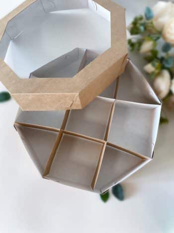 Менажница восьмигранник под орехи/сухофрукты/чай, крафт — изображение 3